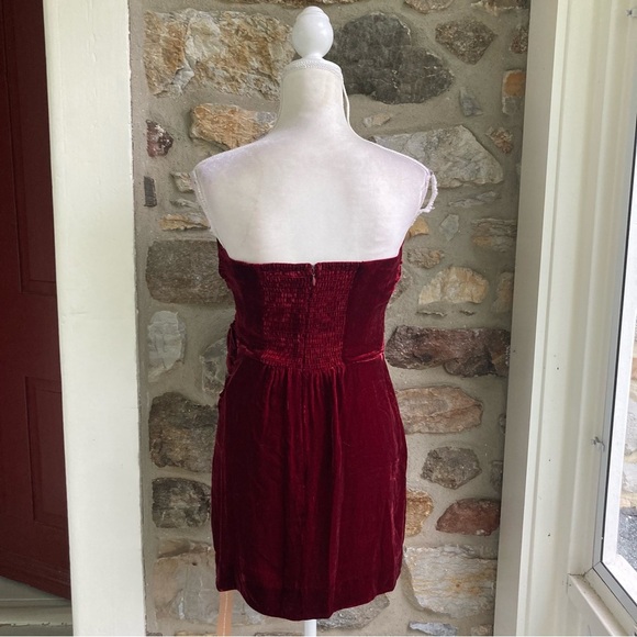 NWT REFORMATION Lanesia Velvet Chianti Red Floral Mini Dress $248 Womens 6 - Picture 8 of 16